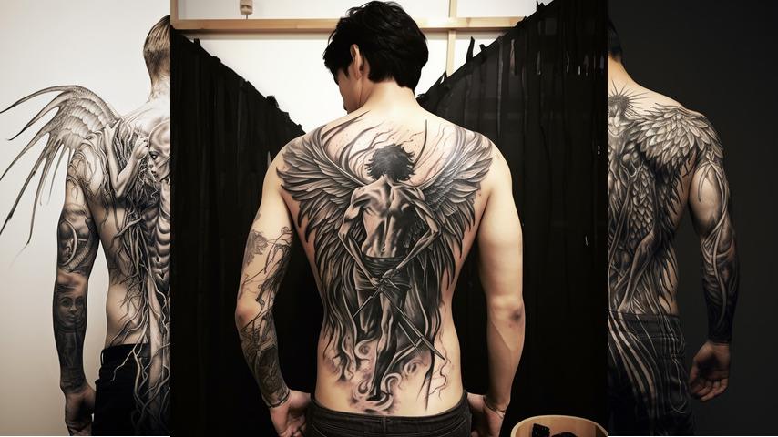 tatuaggi con angelo caduto