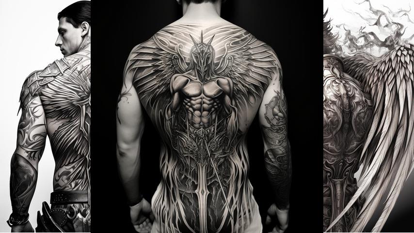 Tatuaggio angelo guerriero