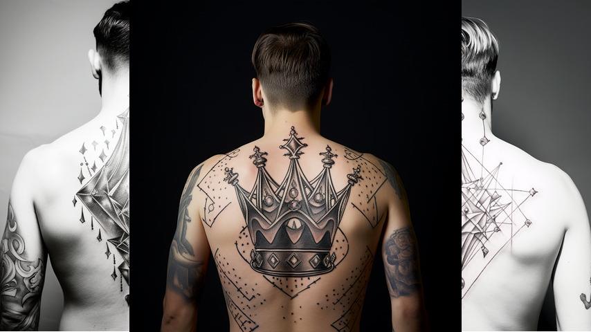 Tatuaggio diamante con corona