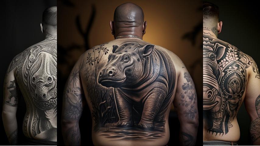 tatuaggi con ippopotamo