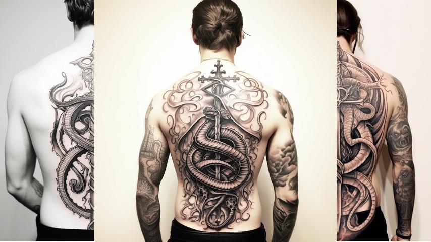 Tatuaggio spada con serpente