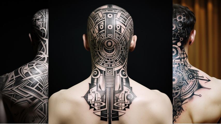 tatuaggi con volto stilizzato
