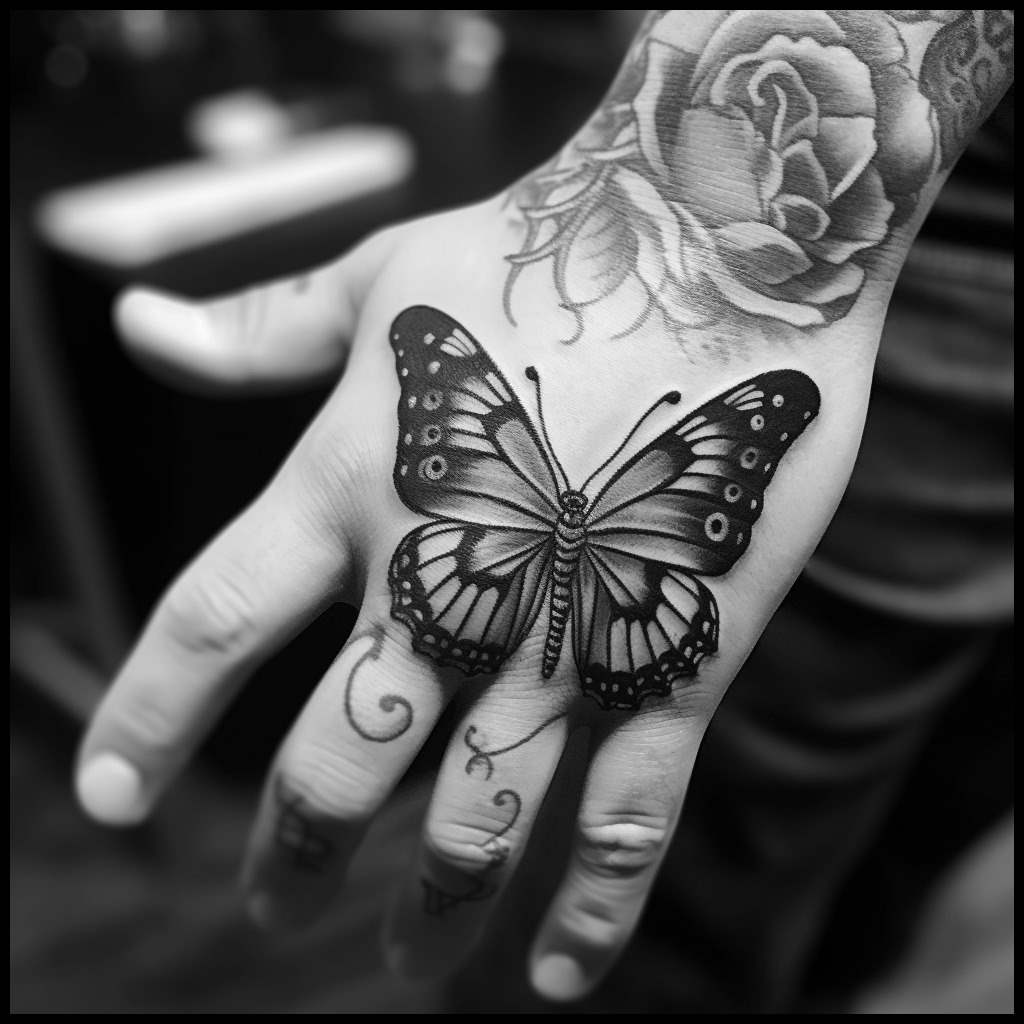 farfalla in bianco e nero
