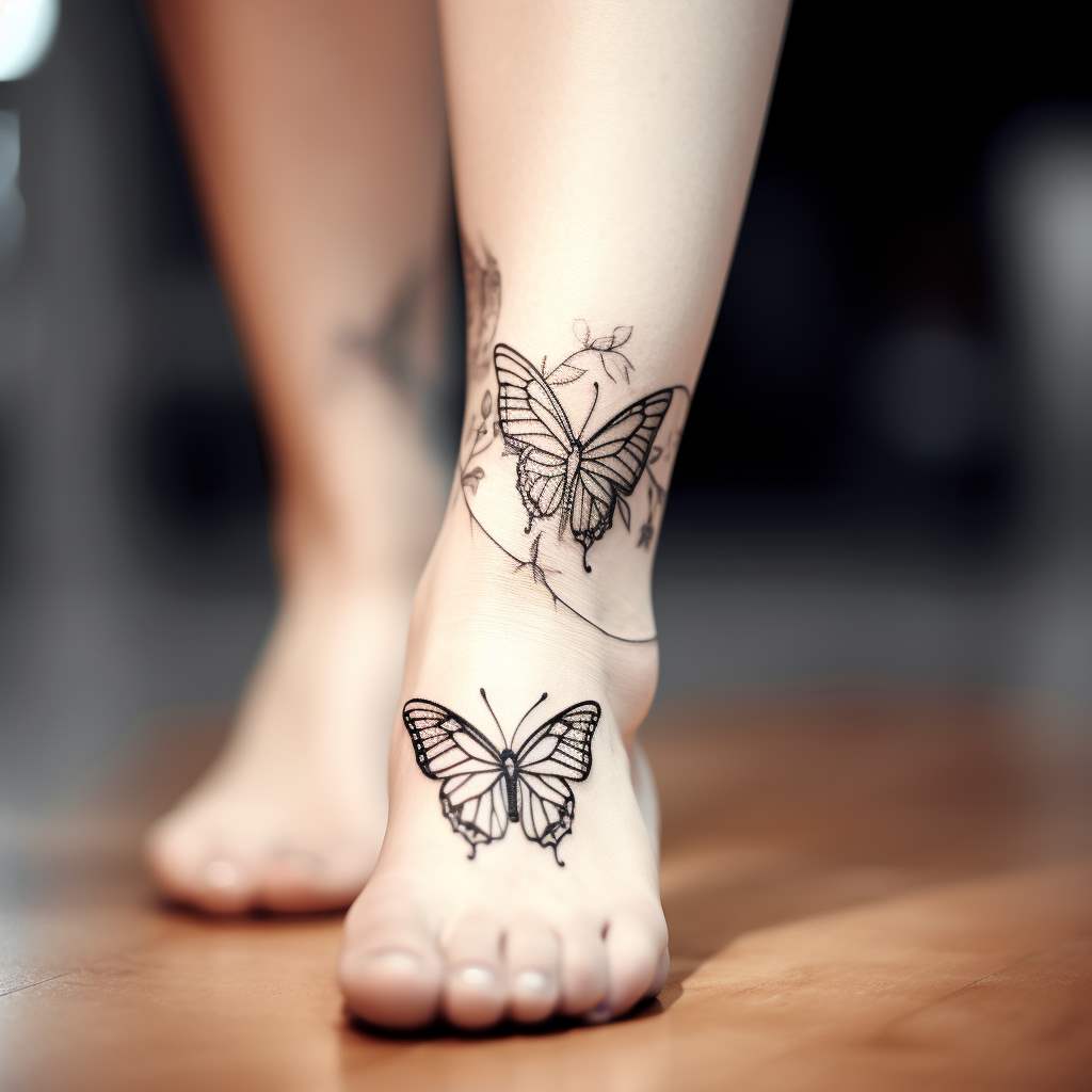 farfalla sulla caviglia
