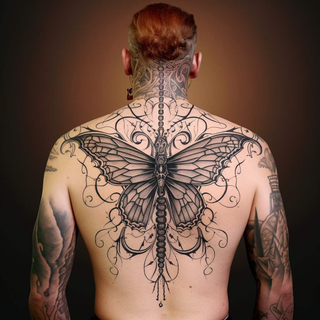 farfalla sulla schiena
