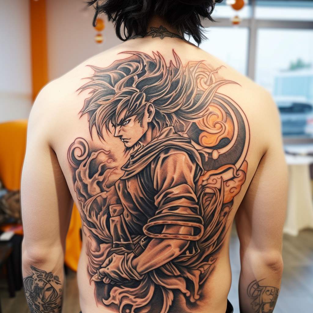 Goku sulla schiena