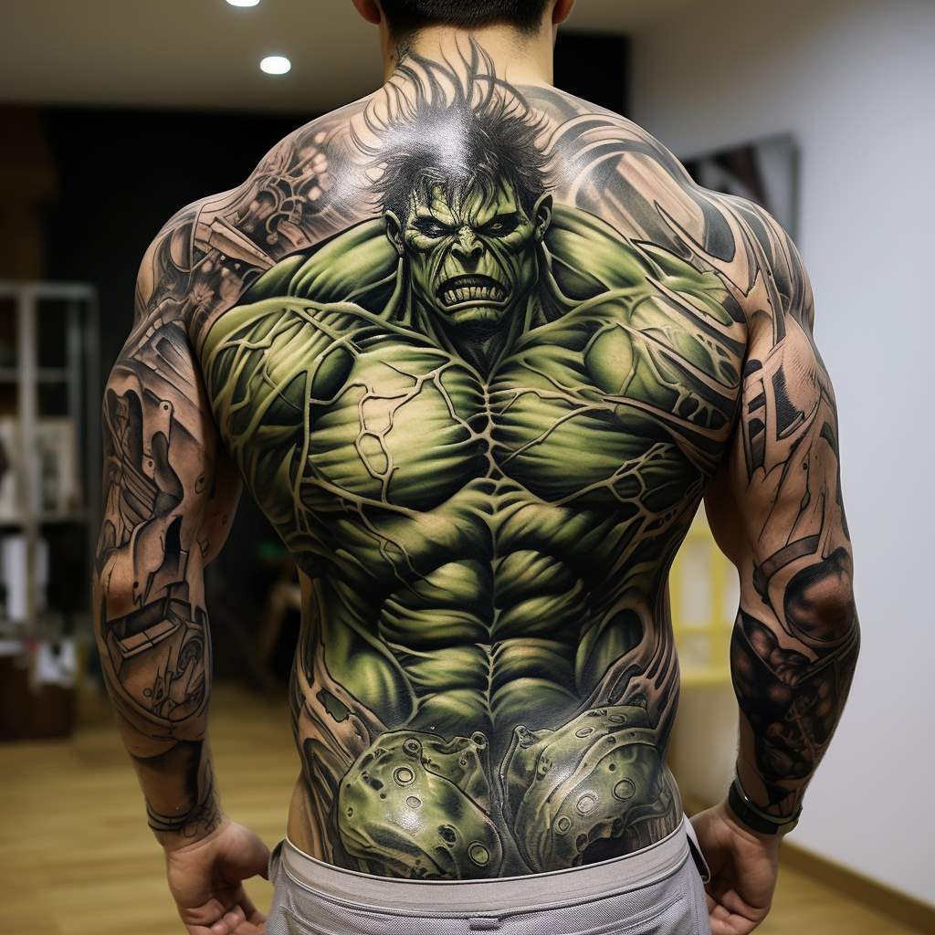 Hulk sulla schiena