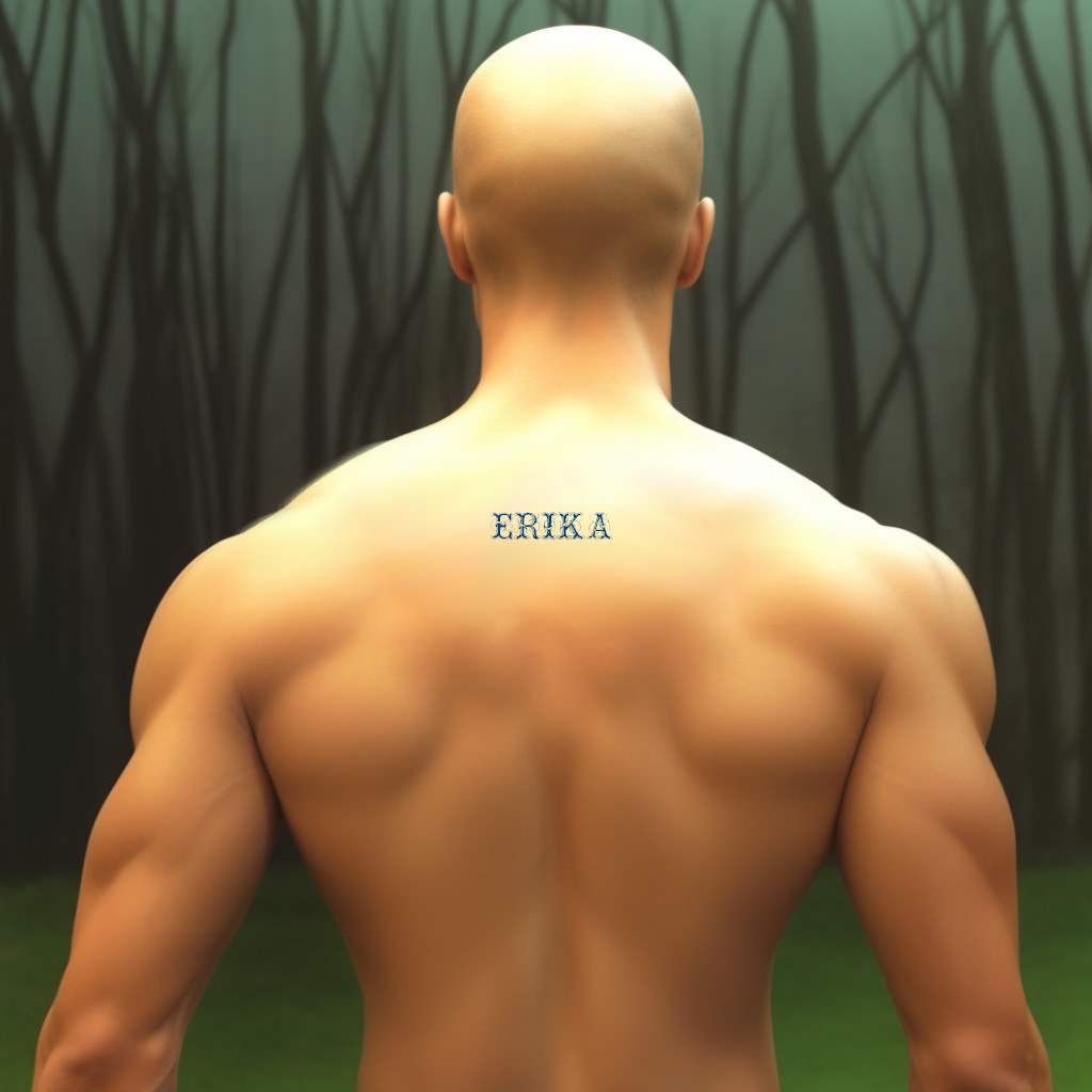 nome Erika sulla schiena