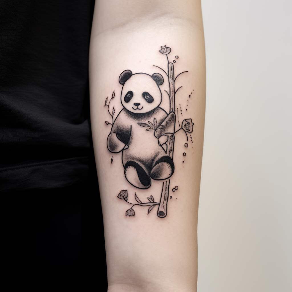 panda sul braccio