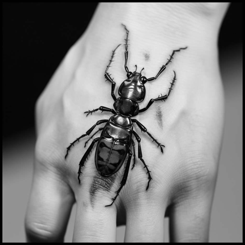 scarabeo in bianco e nero